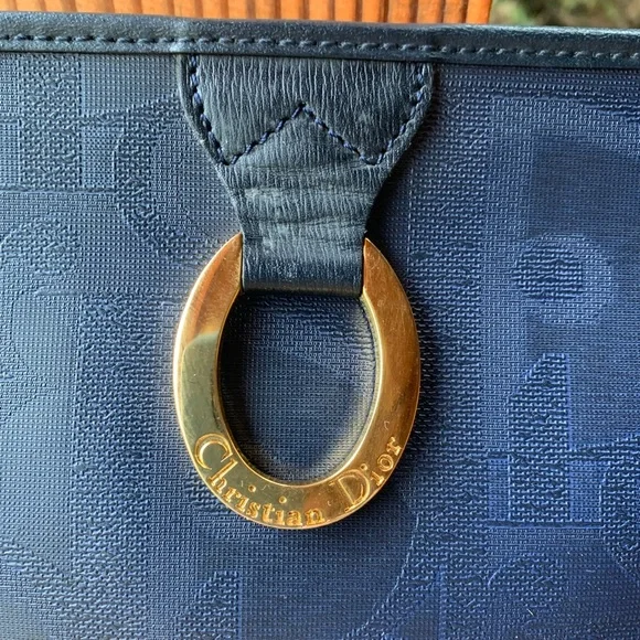 ❌SOLD❌DIOR Rare Vintage Midnight Blue Zip Pouch Clutch - Picture 6 of 8